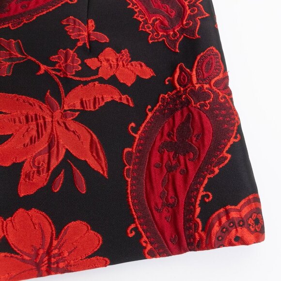 Alice + Olivia Red Floral Jacquard Paisley Shorts Size 2 Made in USA - Picture 11 of 11